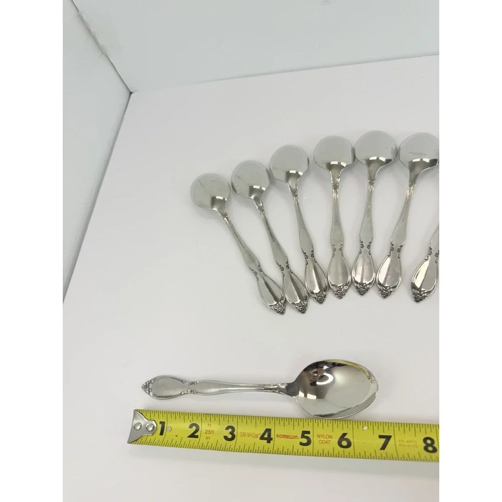 Oneida CHATEAU Set of 8 Soup Spoons Stainless Flatware Replacements Crafting